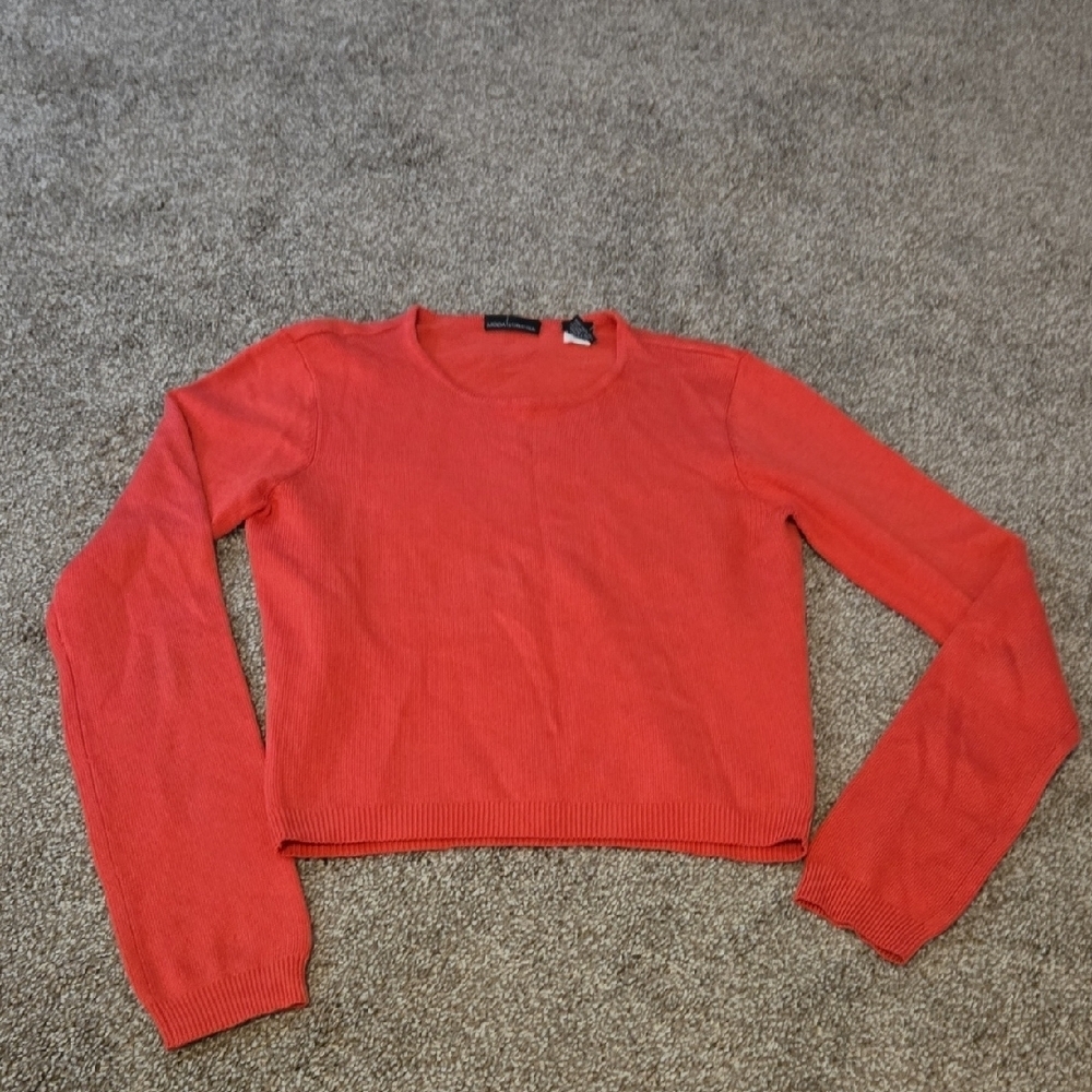 Moda‎ International Knit Crop Crewneck Sweater Size Small